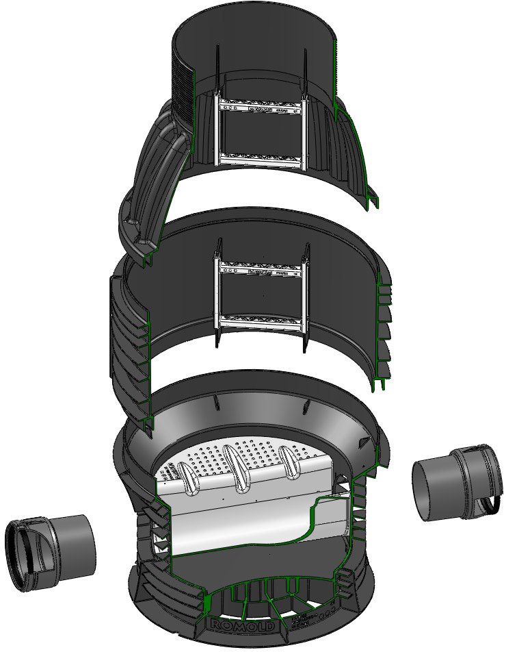 Cross section of DN1000 manhole chamber